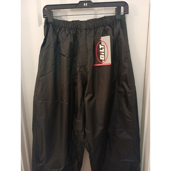 Nwt Men's Bilt Black Monsoon Over Pant Elastic Waist Water Resistant Medium - Picture 2 of 9